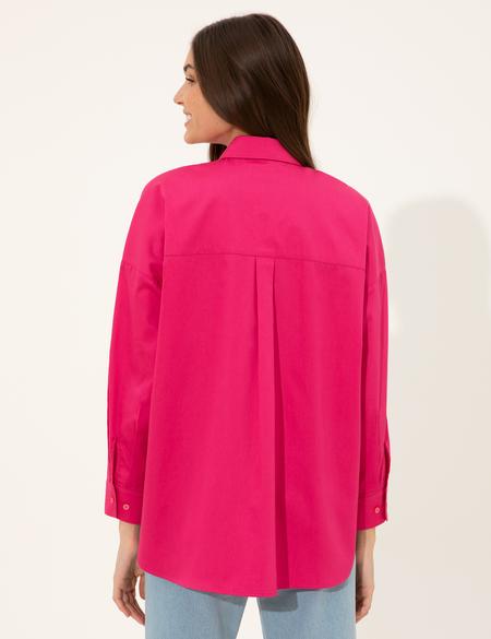 Fuşya Oversize Fit Gömlek - 50247270006