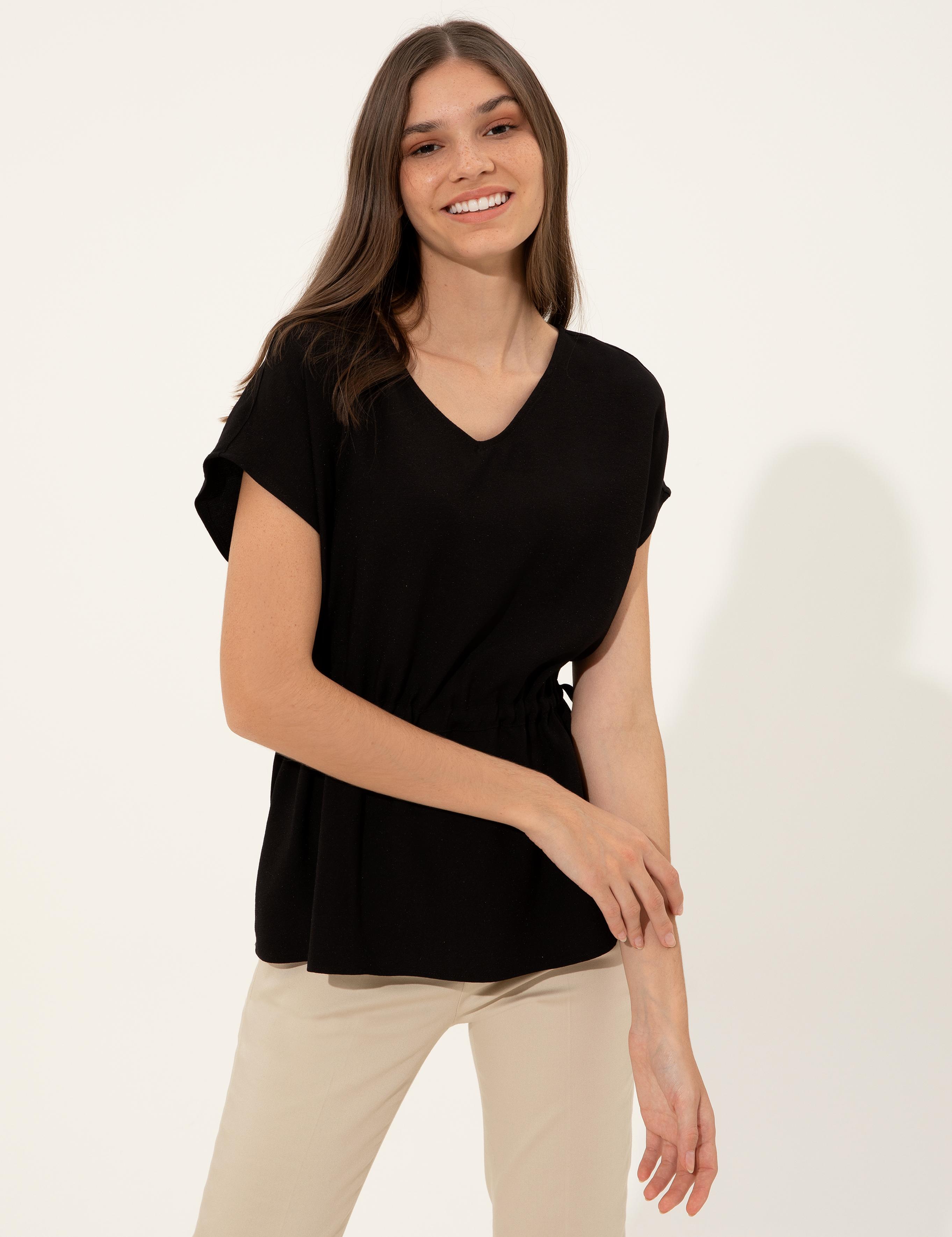 Siyah Comfort Fit Bluz