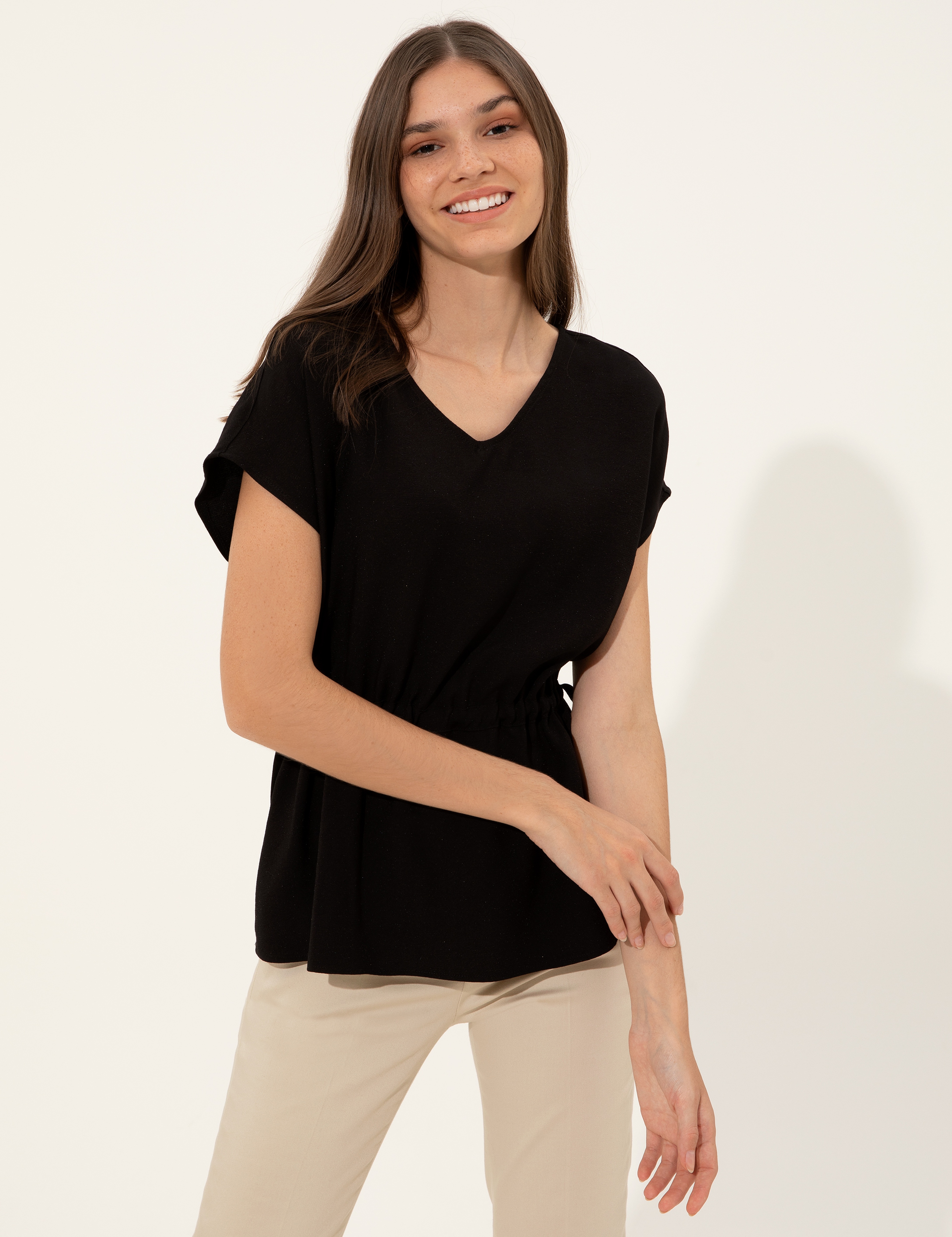 Siyah Comfort Fit Bluz
