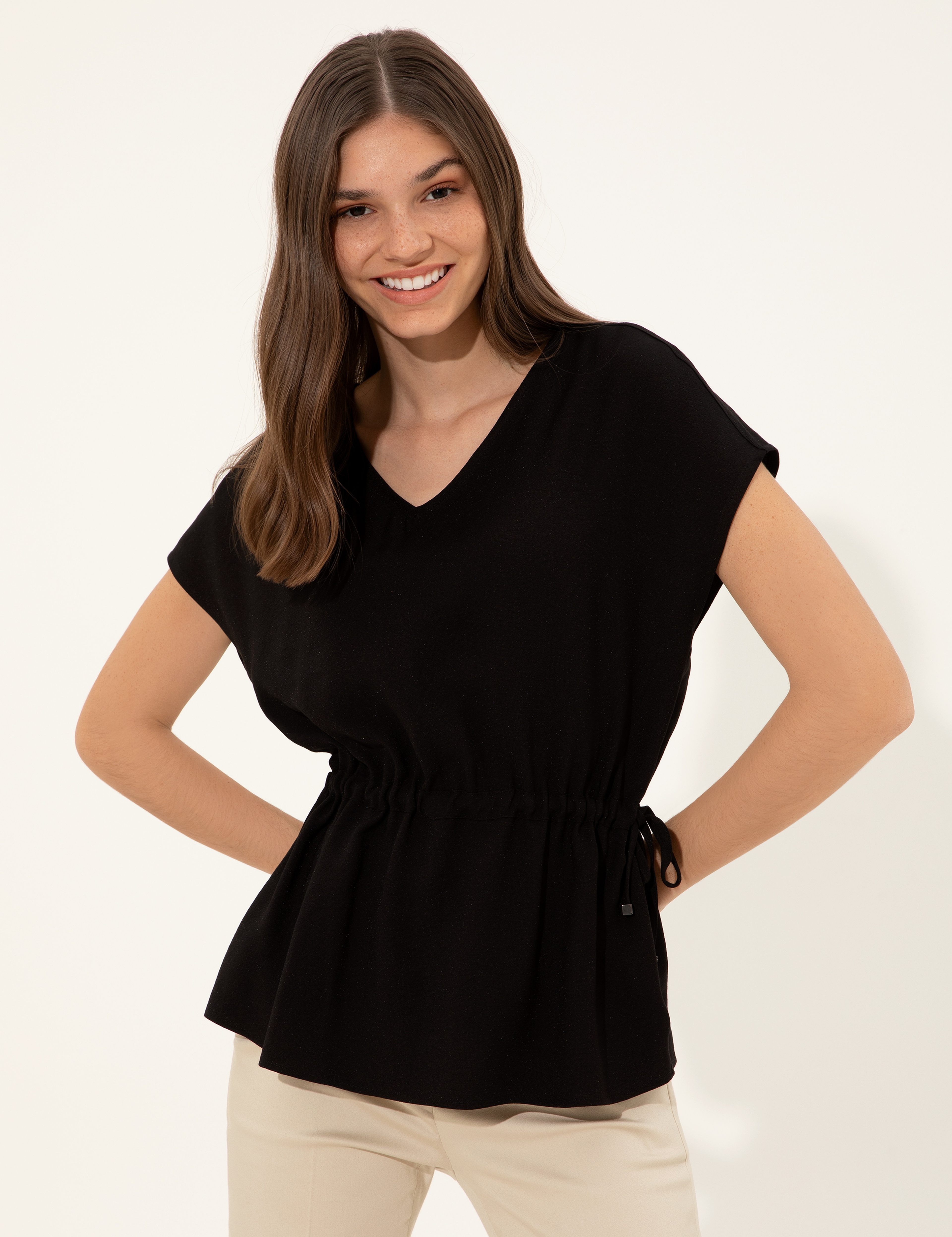 Siyah Comfort Fit Bluz - Image 3
