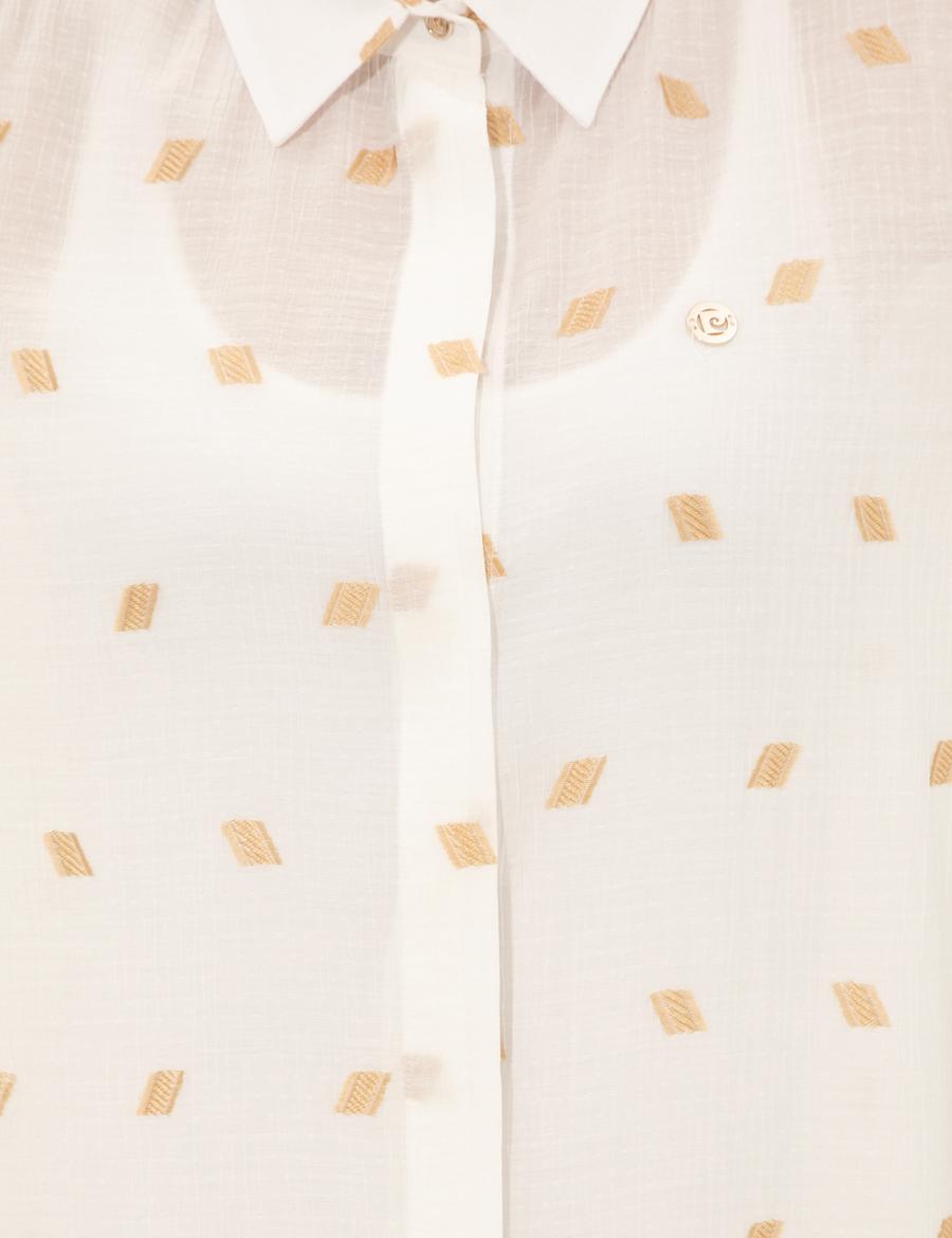 Ekru Comfort Fit Gömlek Elbise