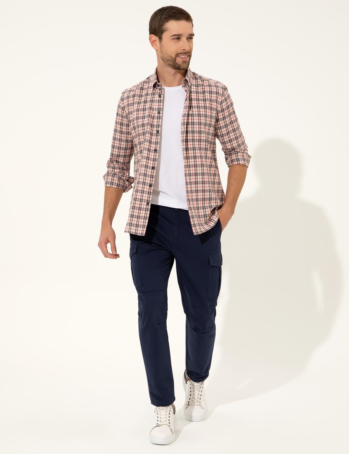 Açık Lacivert Carrot Fit Kanvas Pantolon - 50239848053