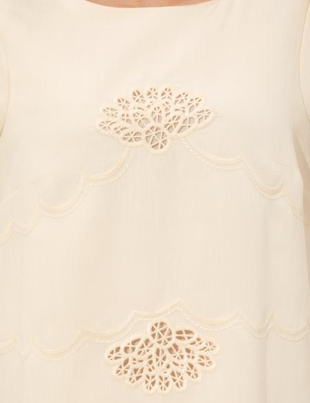 Ekru Comfort Fit Dokuma Elbise - 50247250006