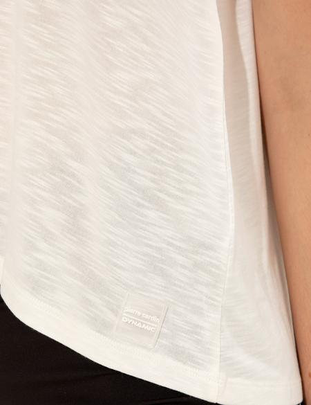 Ekru A Kesim Kolsuz Tişört - 50247390021