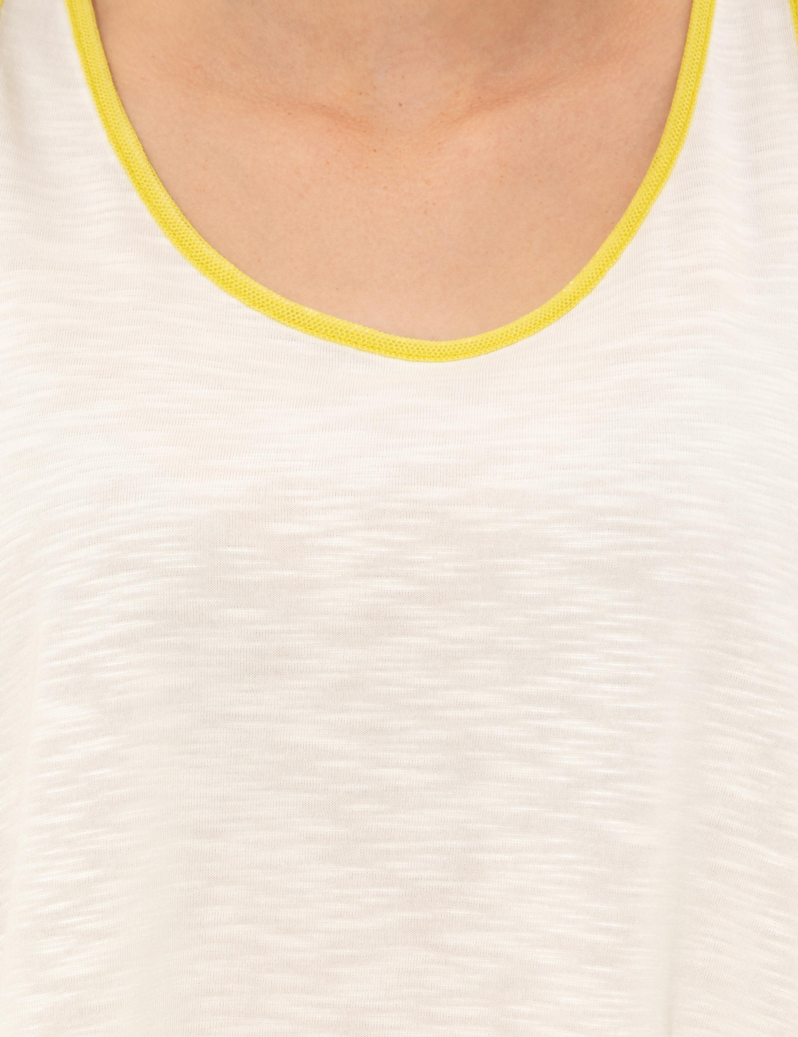 Ekru A Kesim Kolsuz Tişört