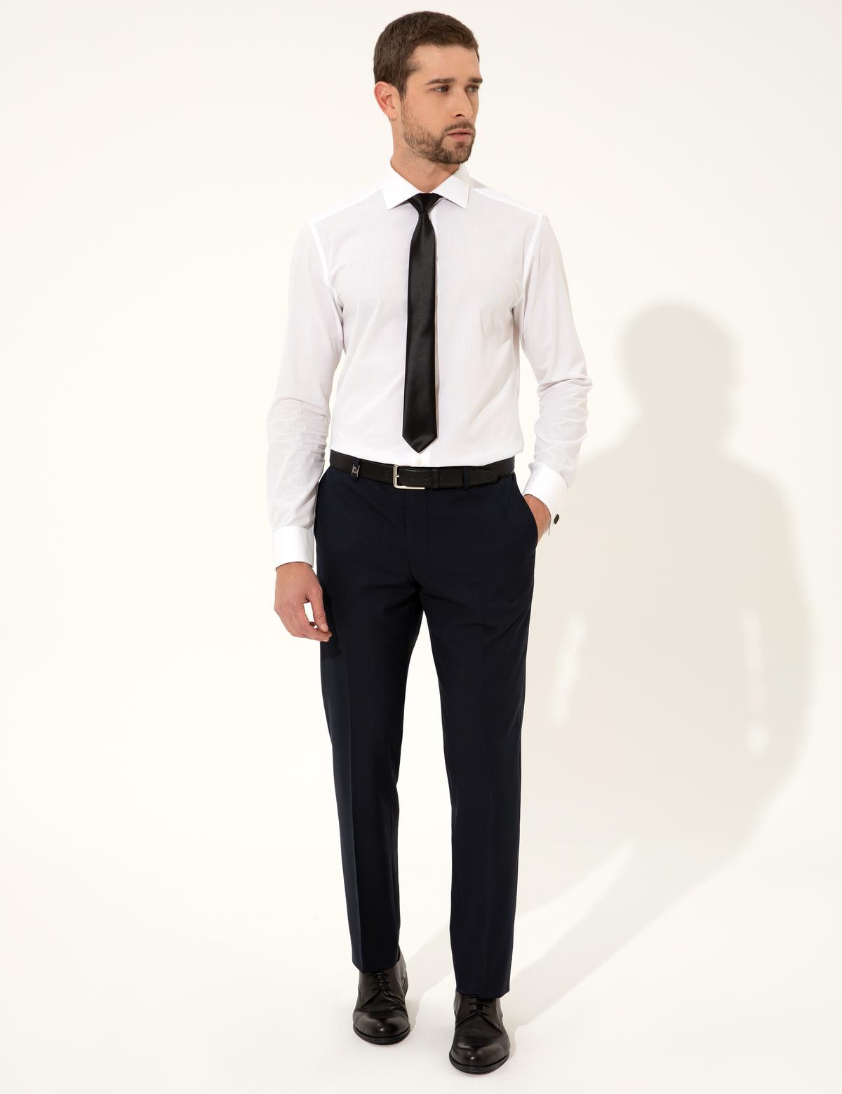 Lacivert Slim Fit Kumaş Pantolon