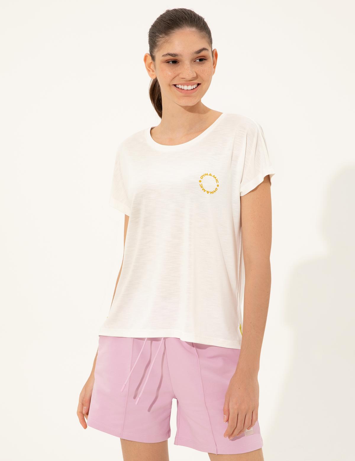 Ekru Comfort Fit Tişört - 50247388003