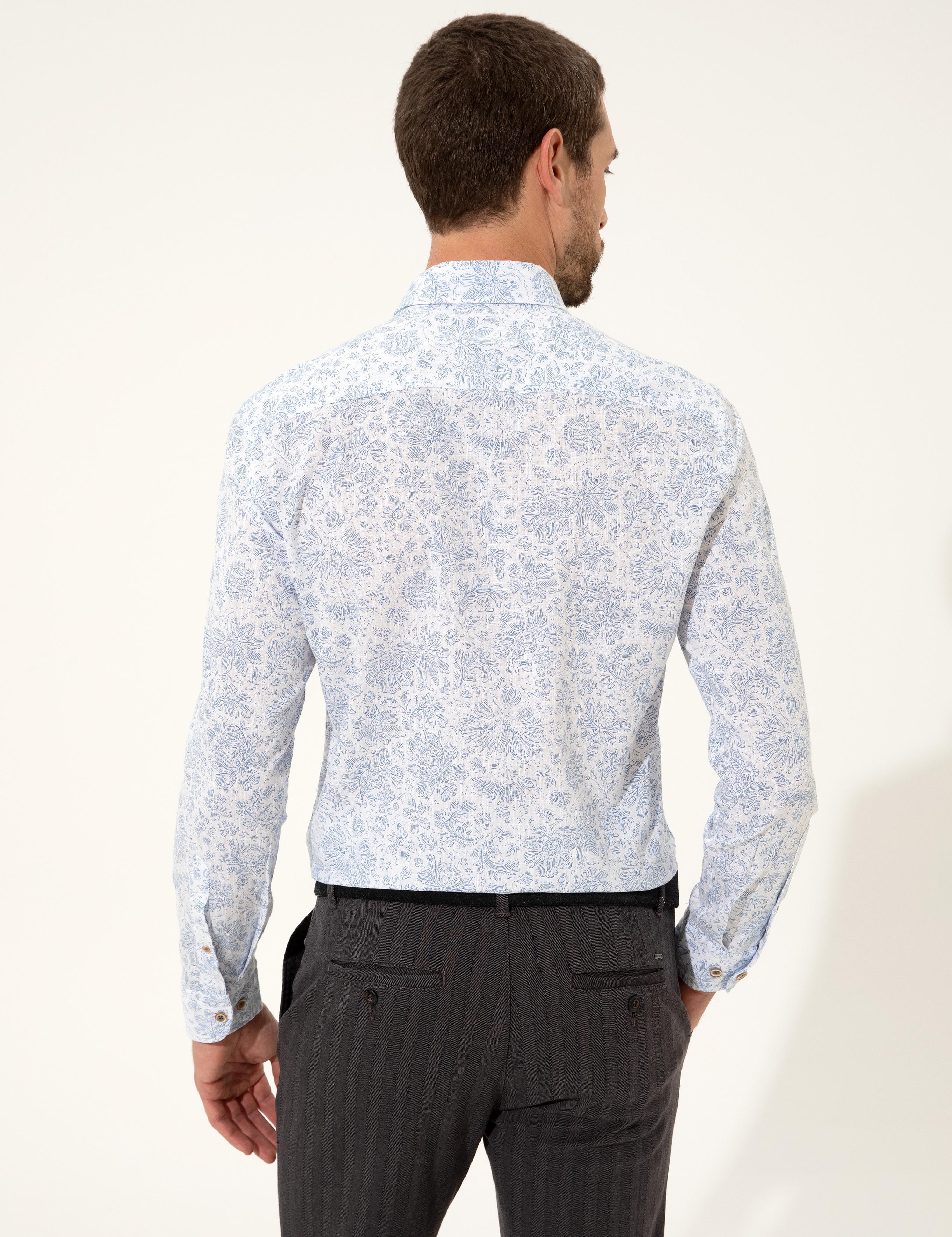 Mavi Slim Fit Uzun Kollu Gömlek