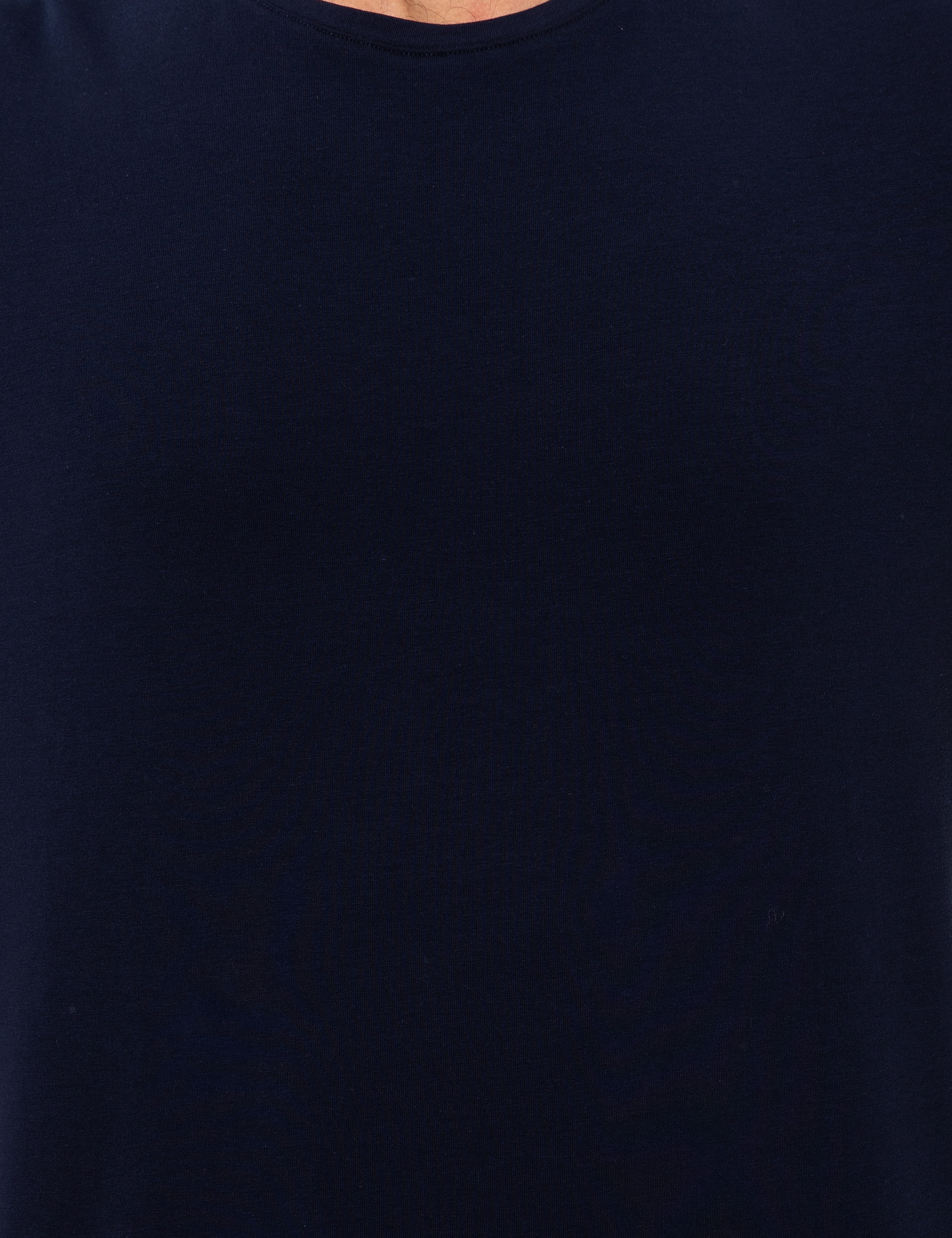 Lacivert Slim Fit Bisiklet Yaka Basic Tişört - Image 6
