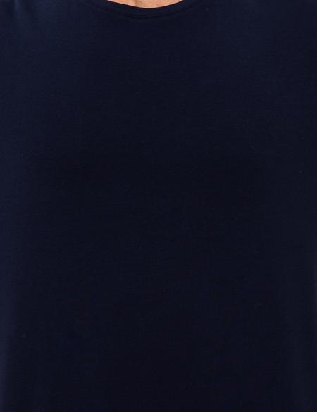 Lacivert Slim Fit Bisiklet Yaka Basic Tişört - 50251739024