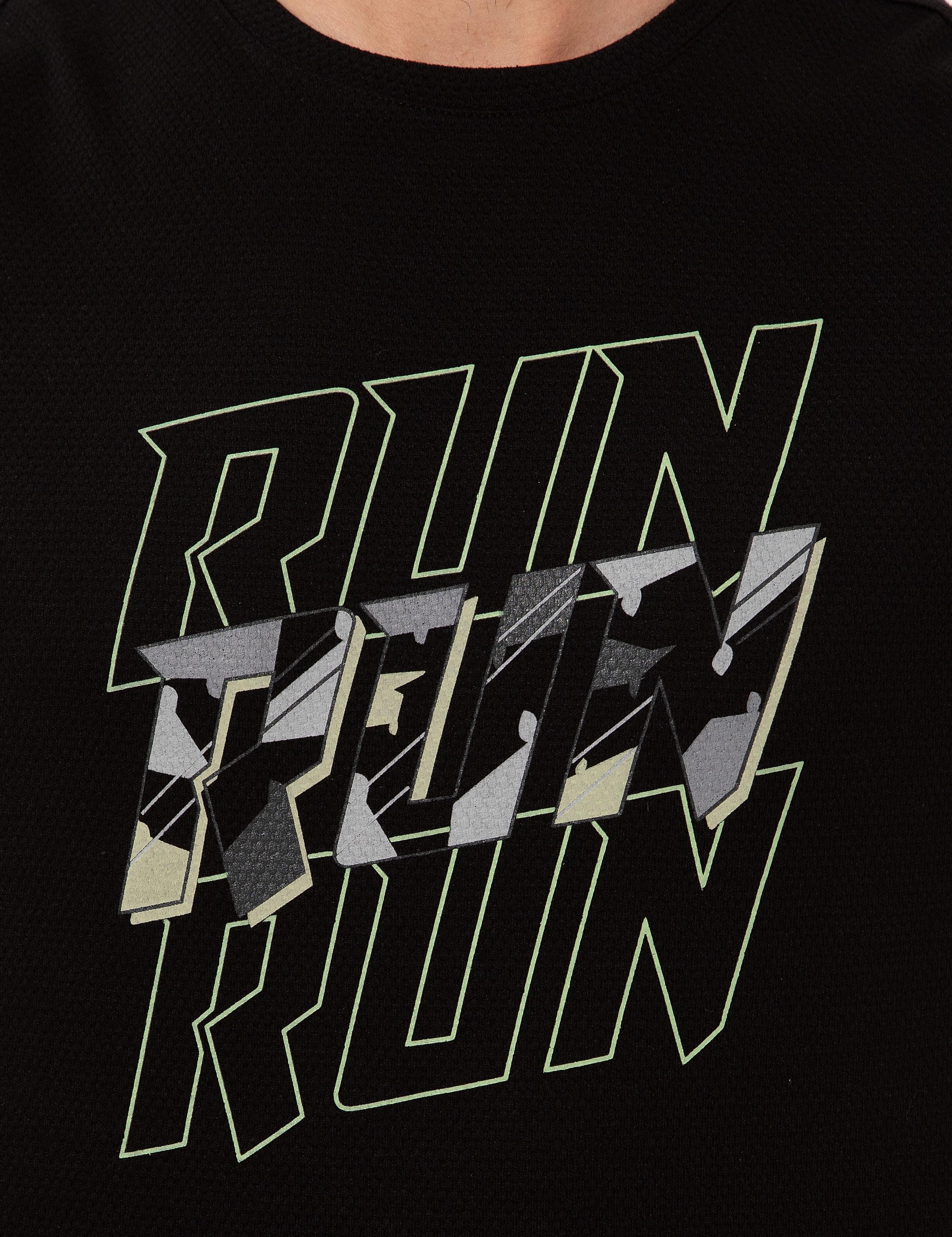 Siyah Slim Fit Baskılı Bisiklet Yaka Tişört