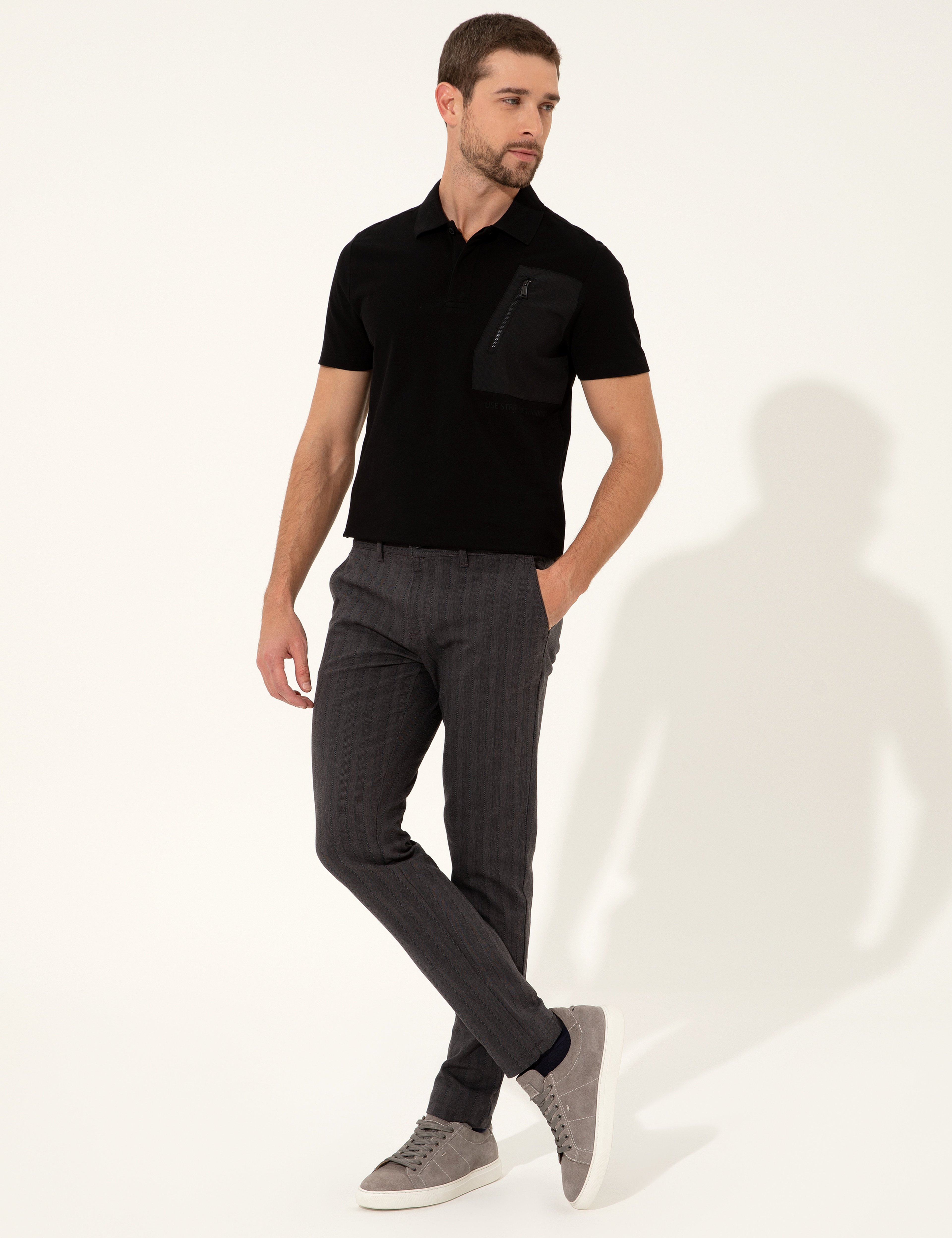 Siyah Slim Fit Tişört - Image 4
