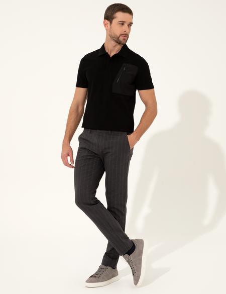 Siyah Slim Fit Tişört - 50249823013