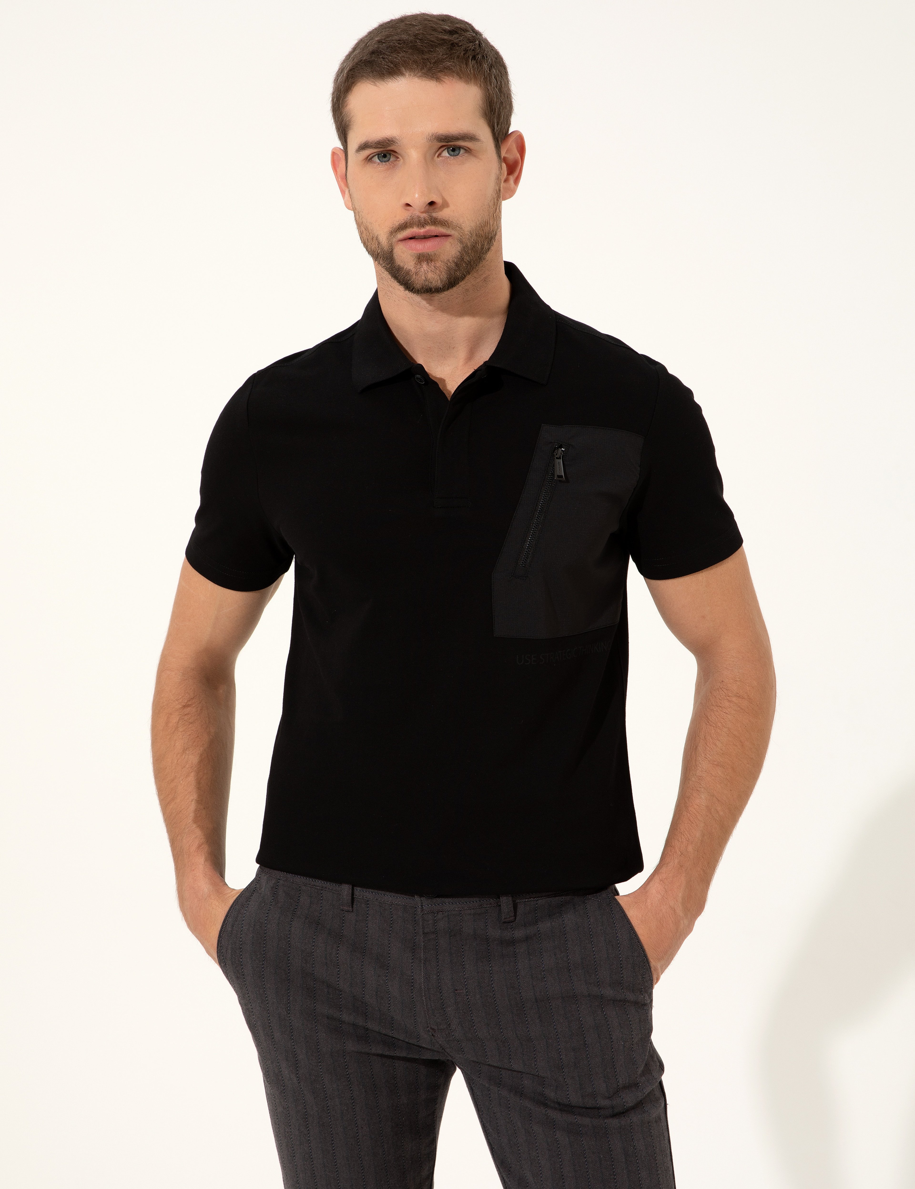 Siyah Slim Fit Tişört - Image 1