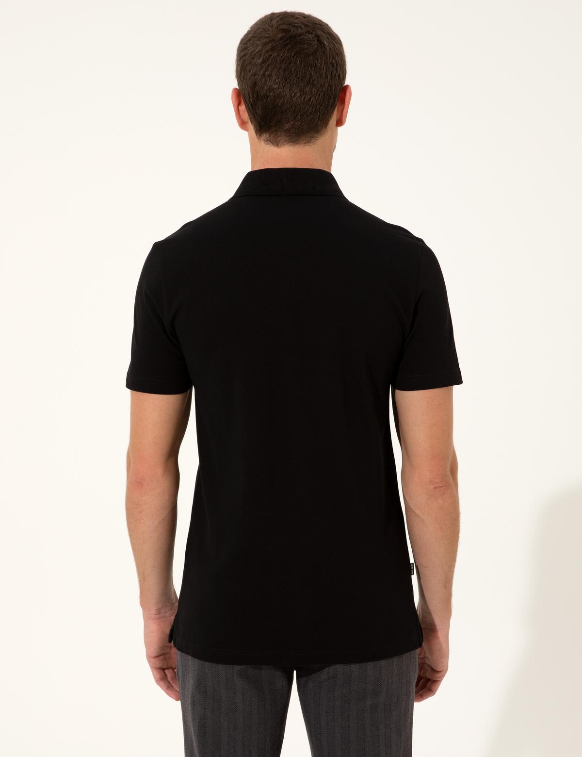 Siyah Slim Fit Tişört - 50249823013