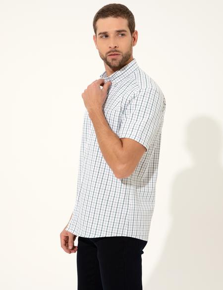 Yeşil Regular Fit Kısakol Gömlek - 50249744014