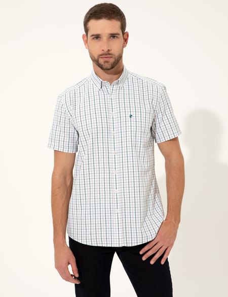 Yeşil Regular Fit Kısakol Gömlek - 50249744014