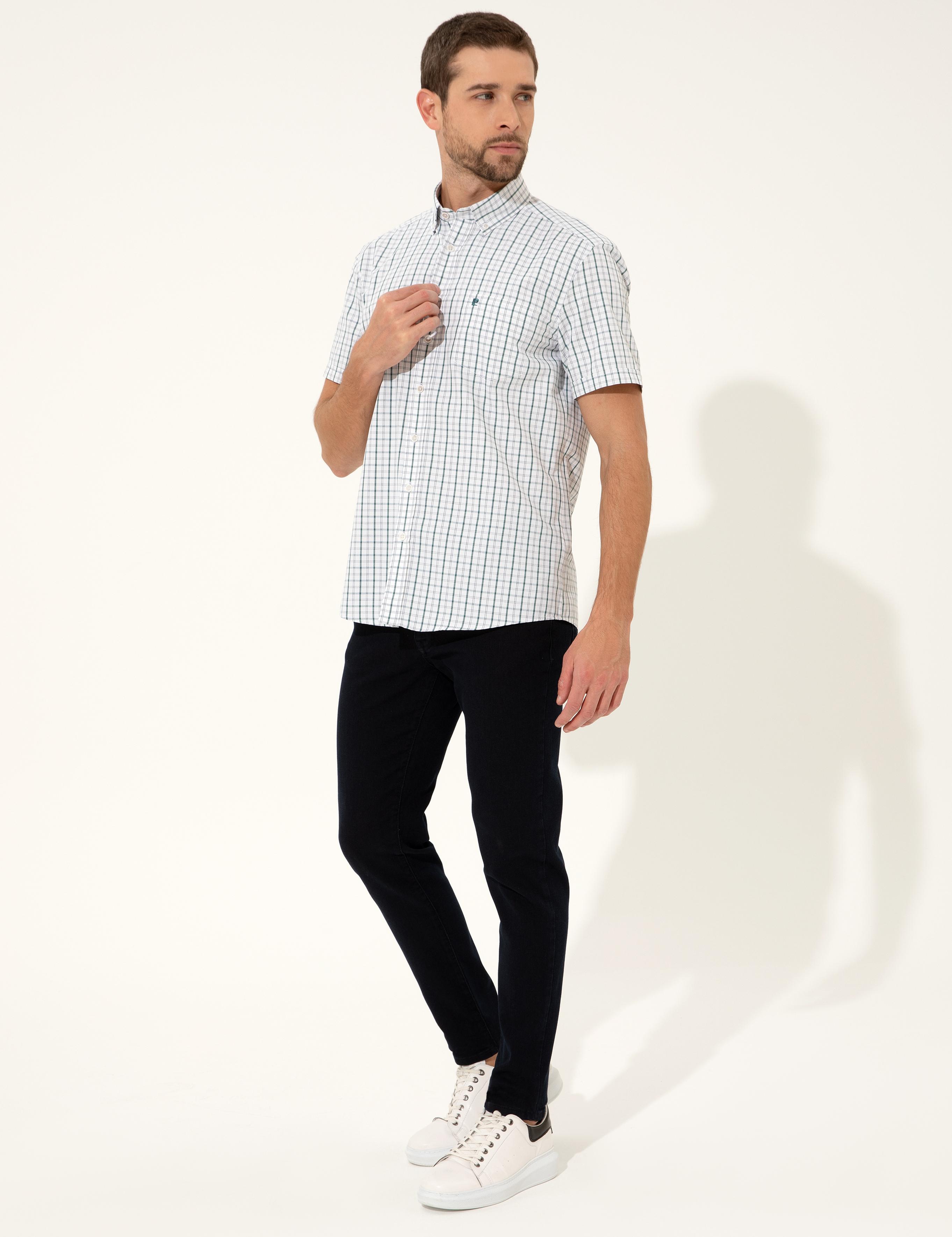 Yeşil Regular Fit Kısakol Gömlek