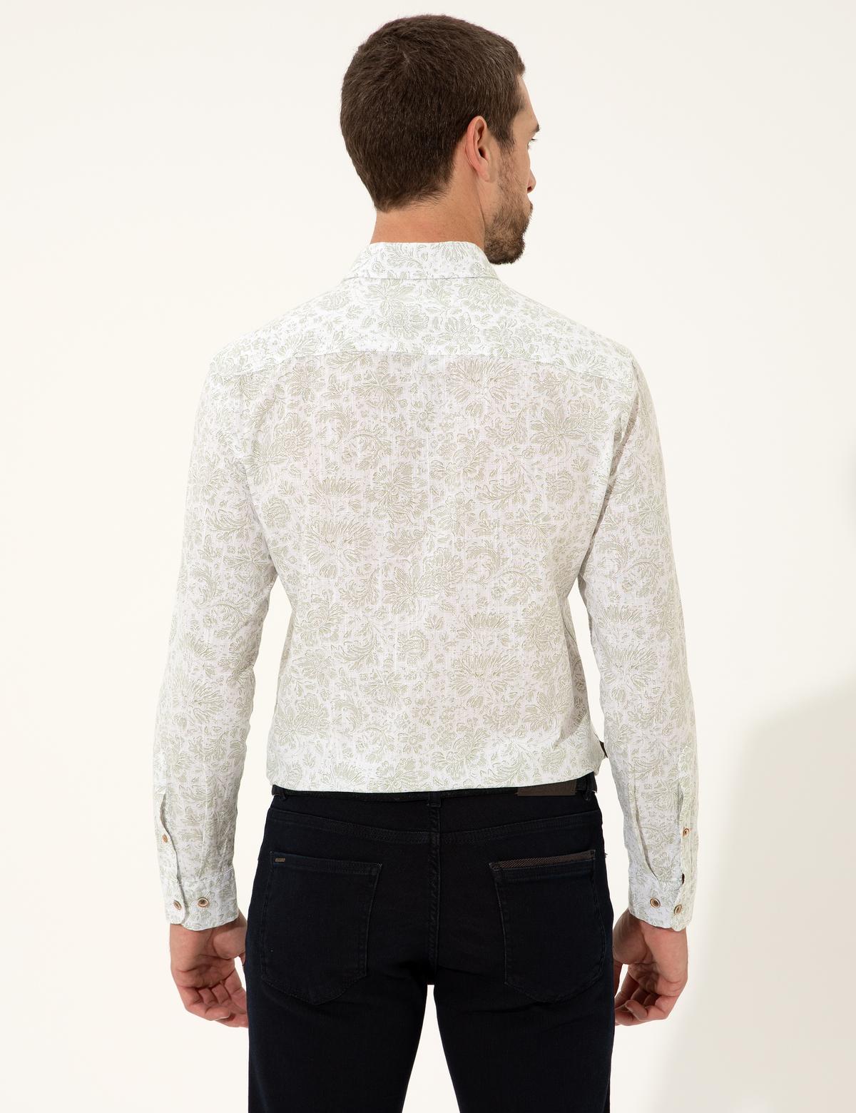 Haki Slim Fit Uzun Kollu Gömlek - 50249759014