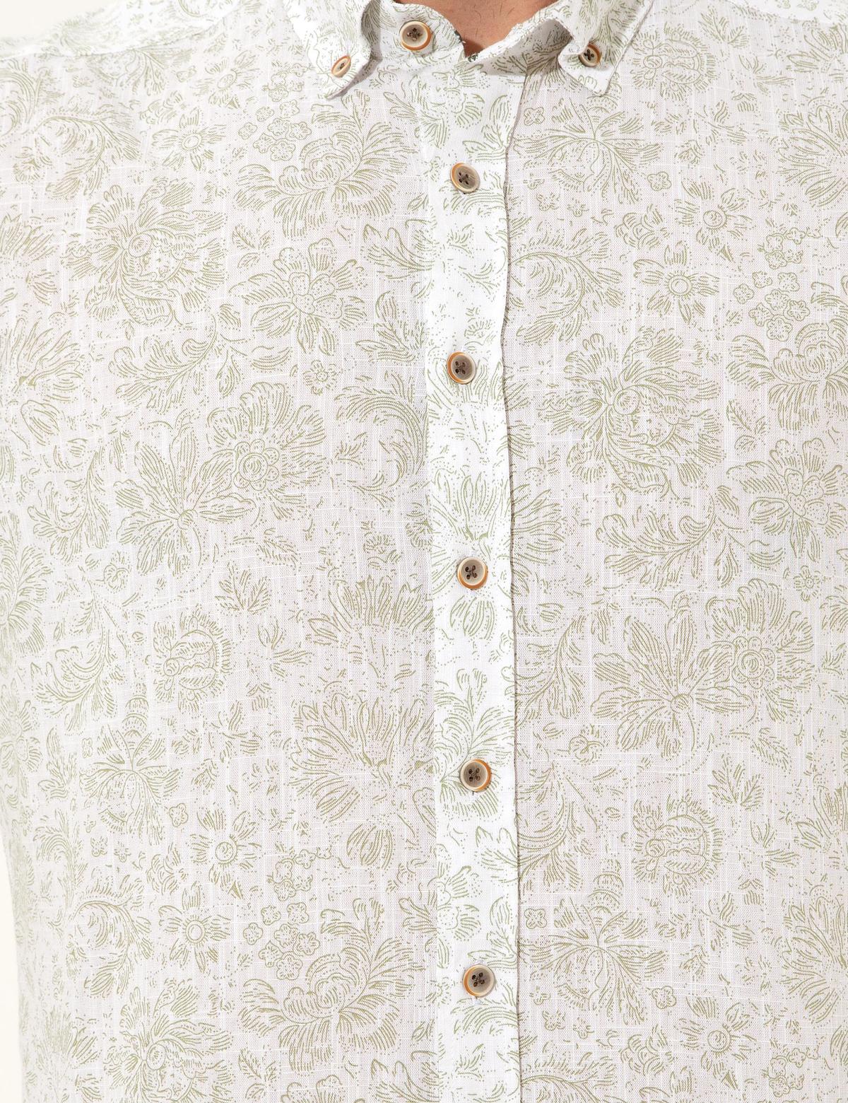 Haki Slim Fit Uzun Kollu Gömlek - 50249759014