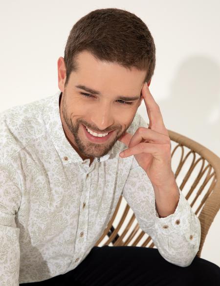 Haki Slim Fit Uzun Kollu Gömlek - 50249759014