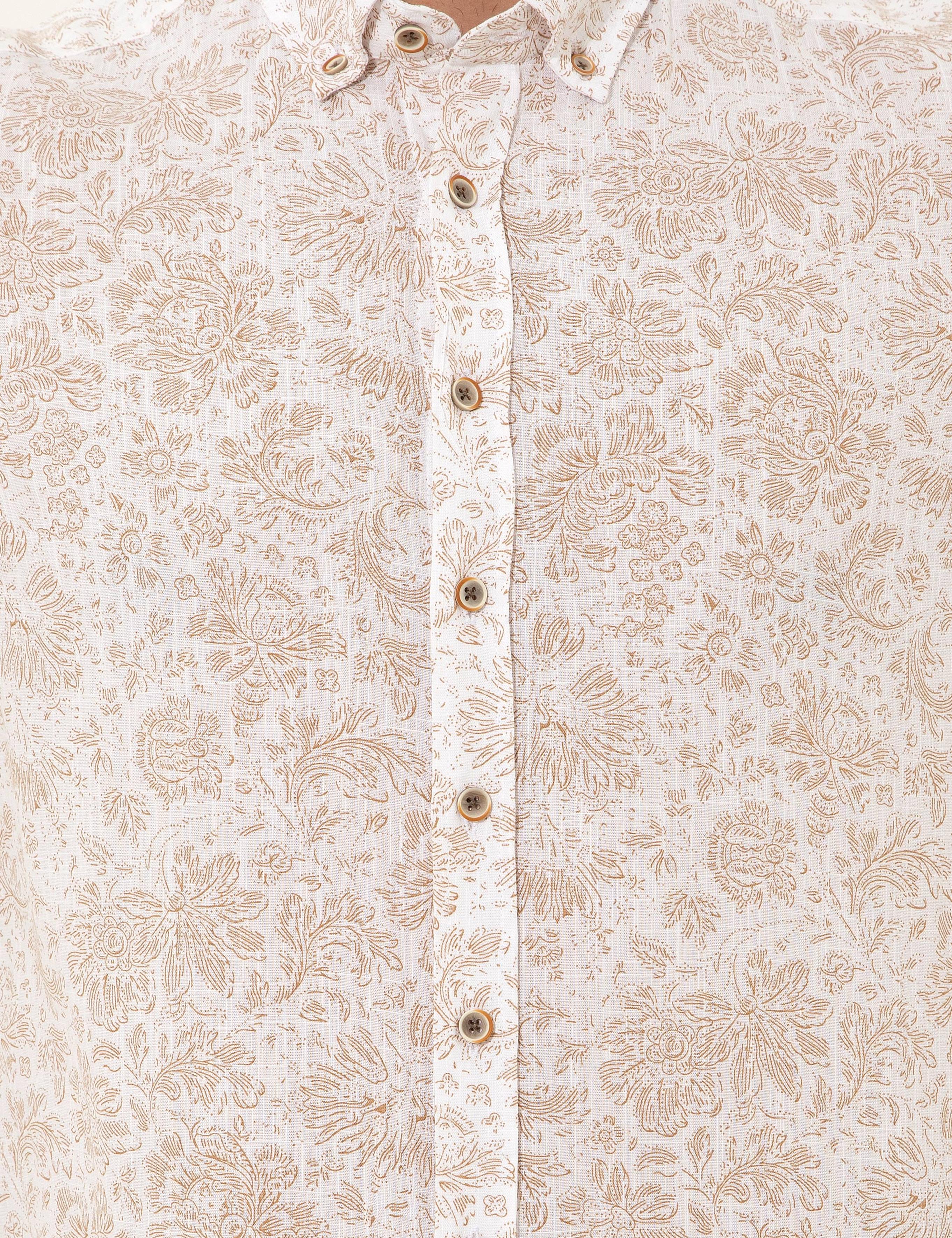 Açık Kahverengi Slim Fit Uzun Kollu Gömlek