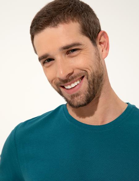 Zümrüt Slim Fit Bisiklet Yaka Tişört - 50249809093