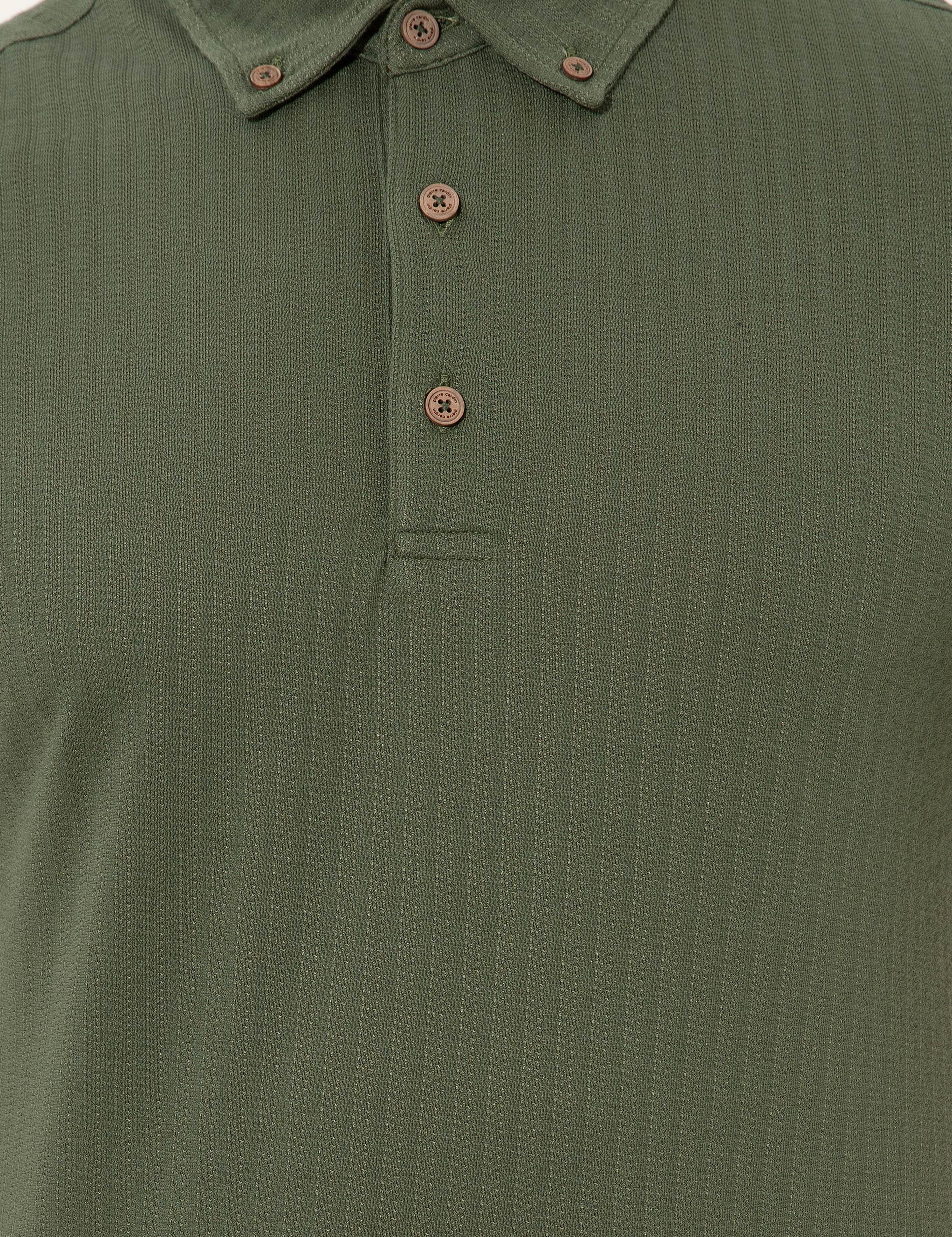 Haki Slim Fit Polo Yaka Tişört