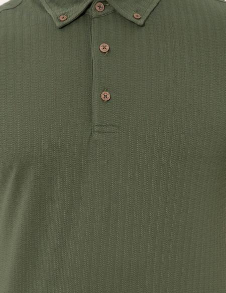 Haki Slim Fit Polo Yaka Tişört - 50249870054