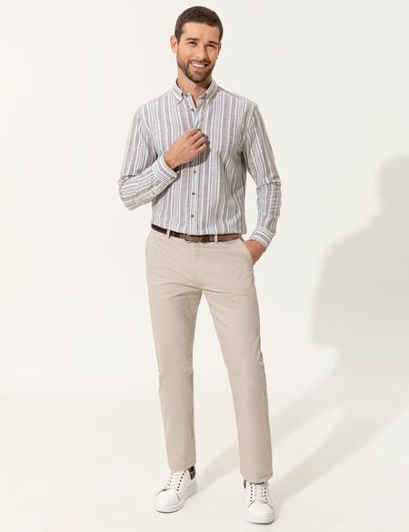 Bej Regular Fit Kanvas Pantolon - 50251035150