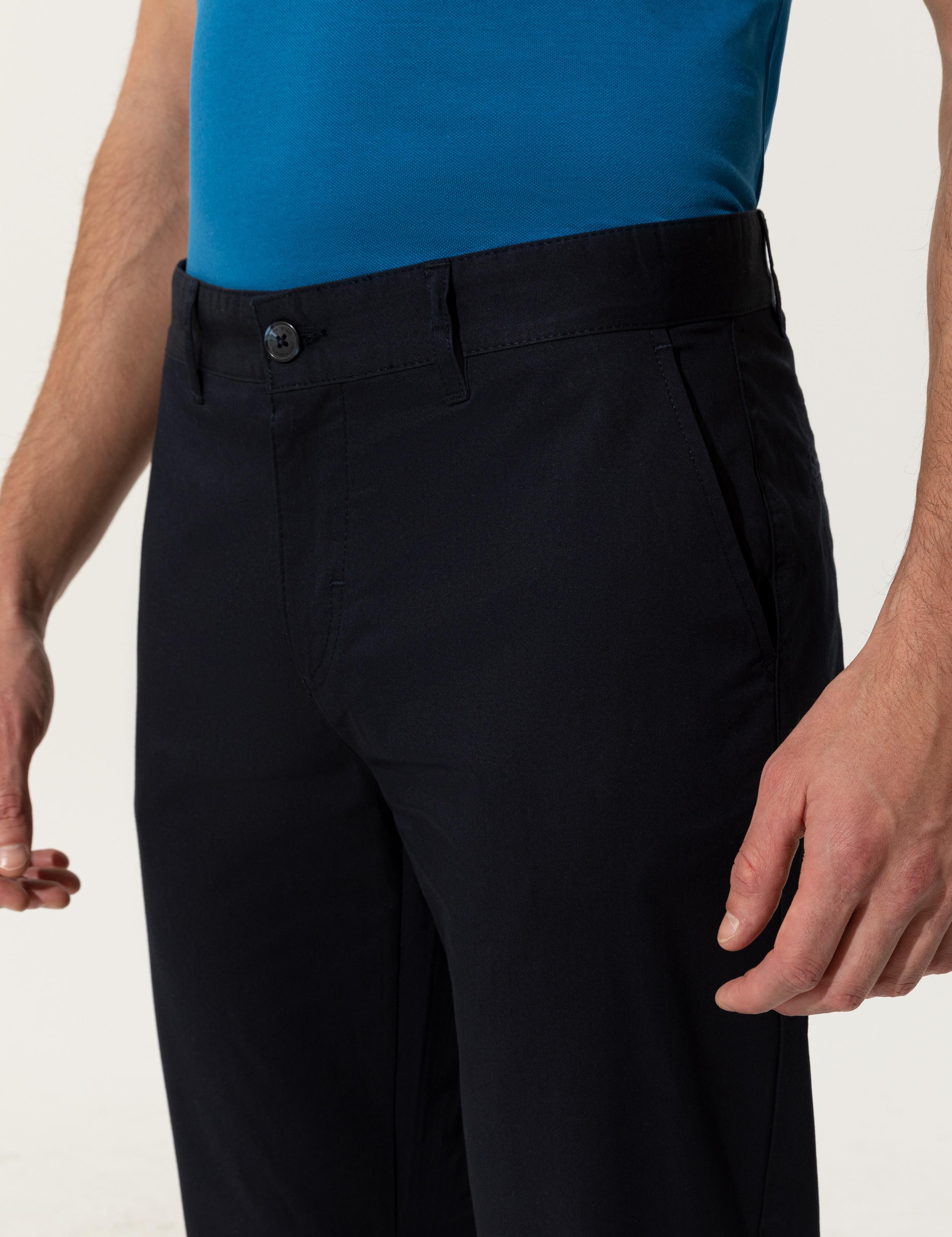 Lacivert Regular Fit Kanvas Pantolon