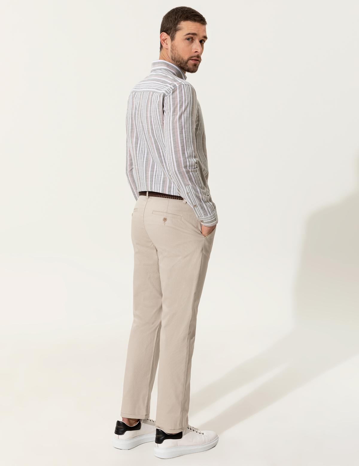 Bej Regular Fit Kanvas Pantolon - 50251035150