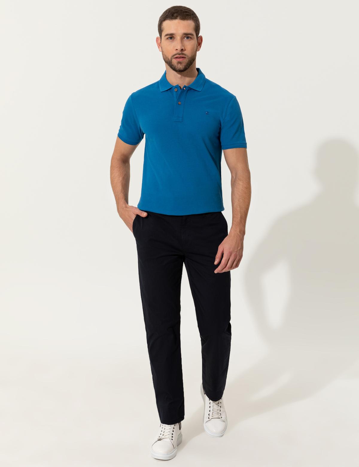 Lacivert Regular Fit Kanvas Pantolon