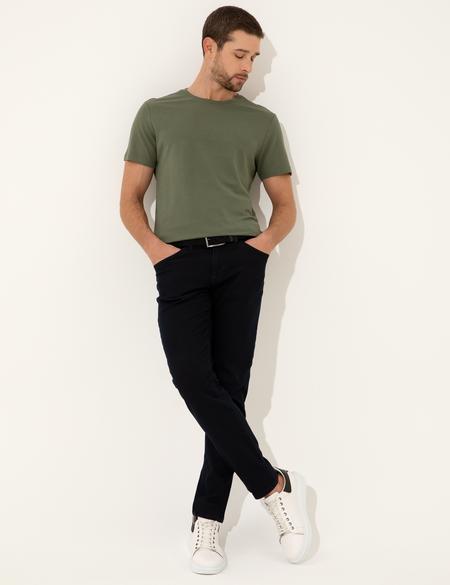 Haki Slim Fit Bisiklet Yaka Tişört - 50249809080