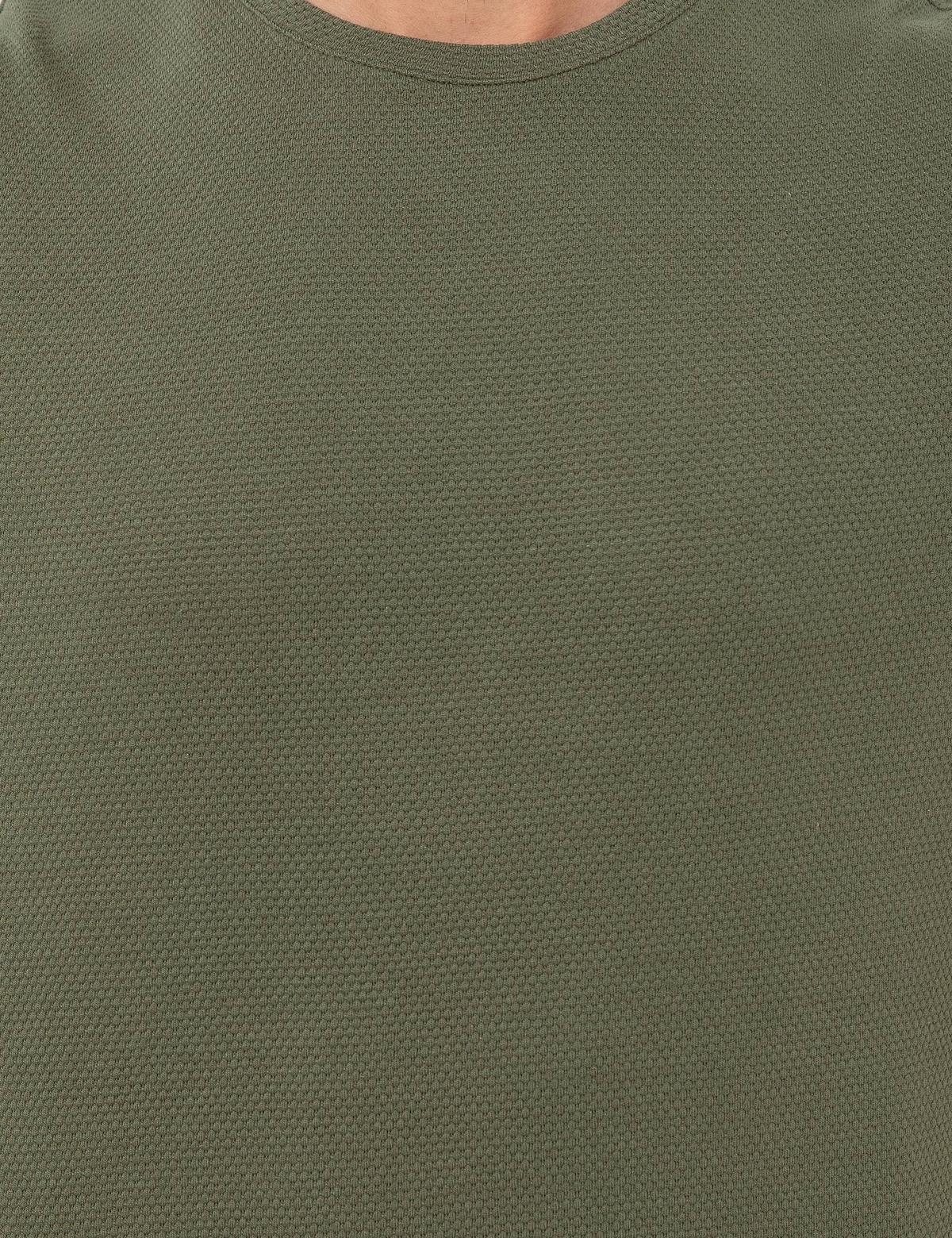 Haki Slim Fit Bisiklet Yaka Tişört - 50249809080