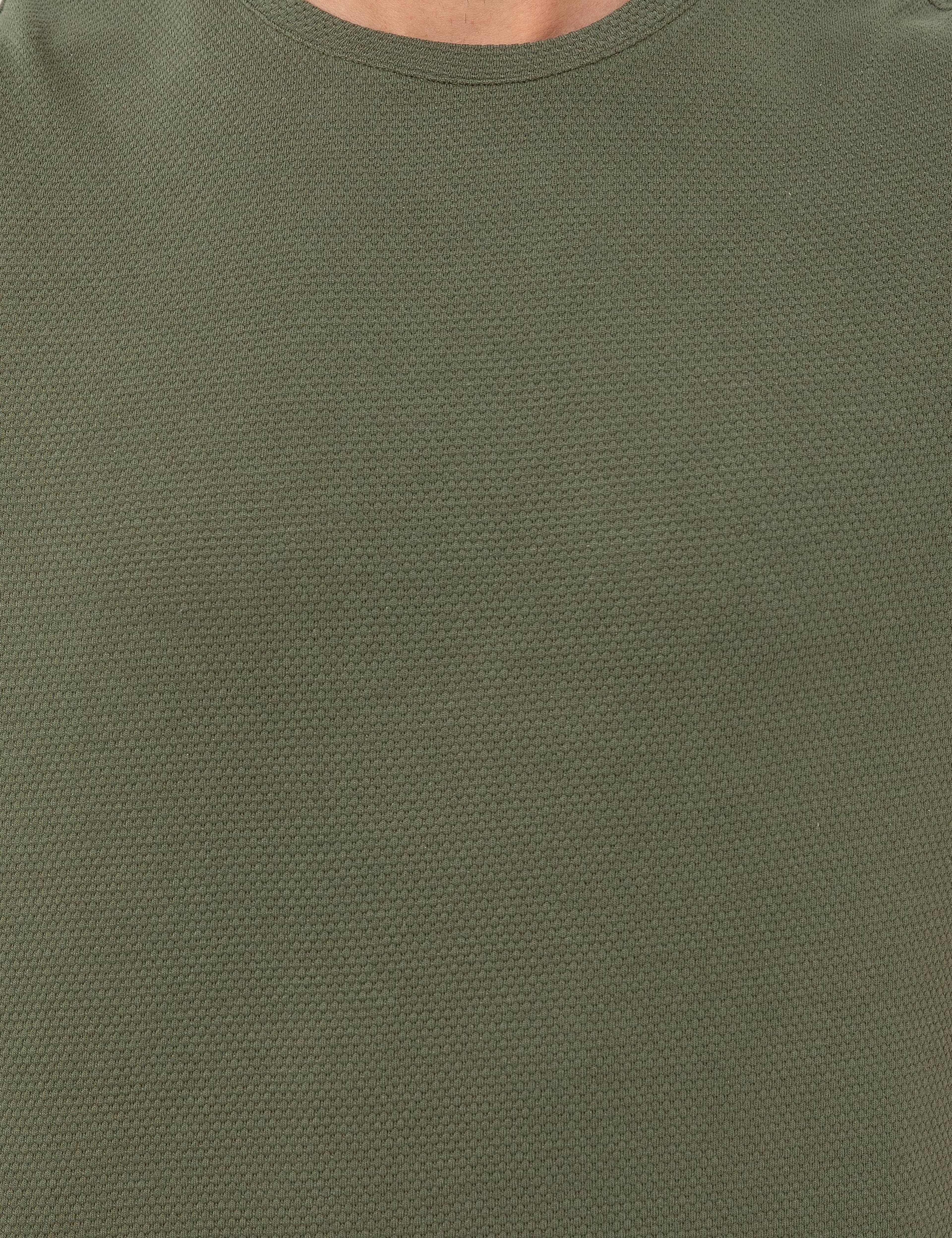 Haki Slim Fit Bisiklet Yaka Tişört