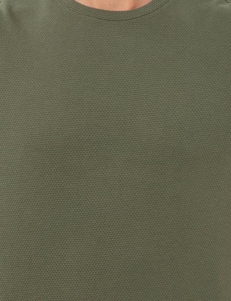 Haki Slim Fit Bisiklet Yaka Tişört - 50249809080