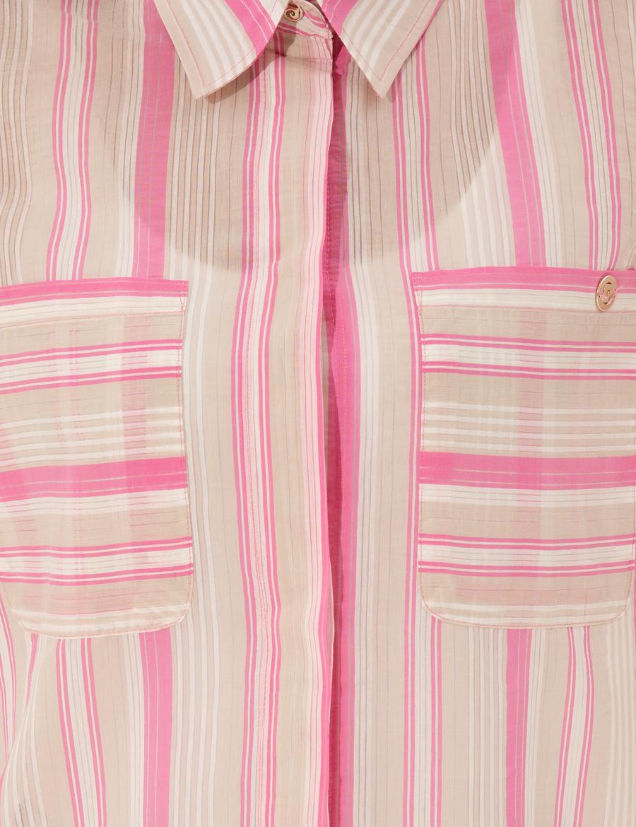 Fuşya Comfort Fit Gömlek Elbise