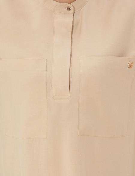 Bej Comfort Fit Kısa Kollu Bluz - 50247492001