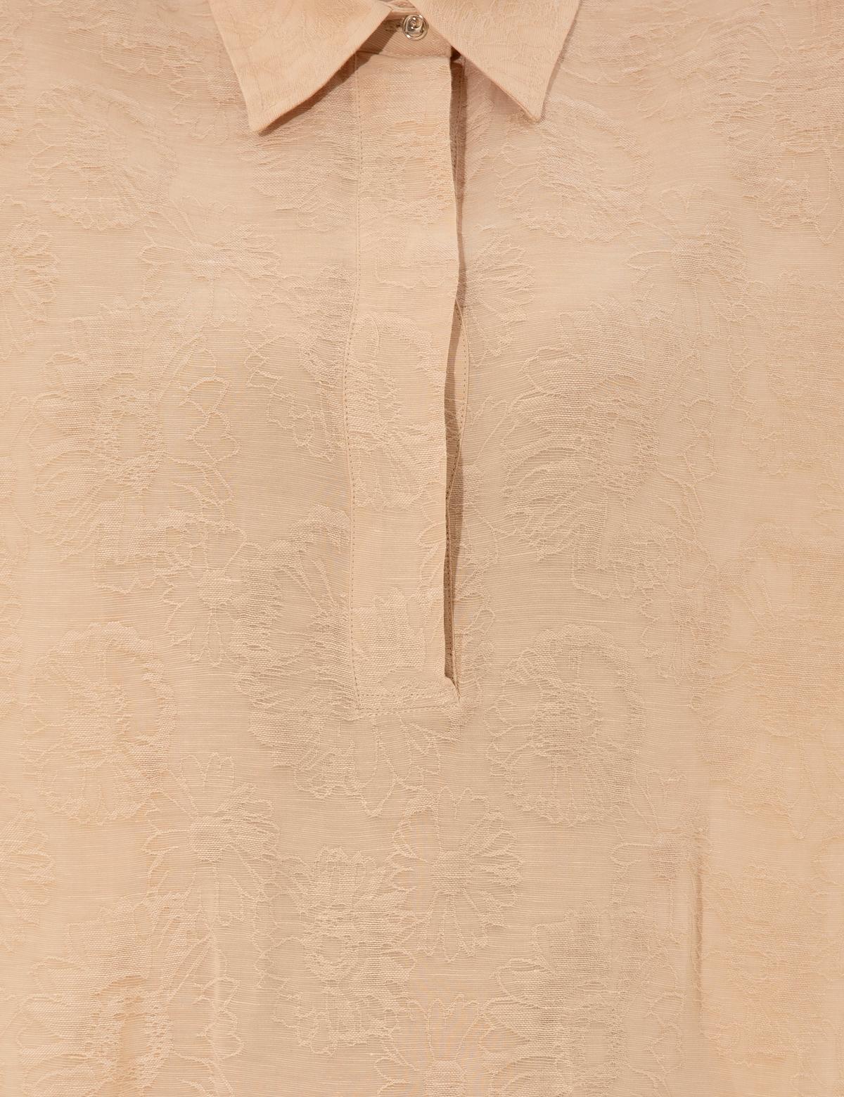 Bej Keten Karışımlı A Kesim Gömlek Elbise - 50247236001