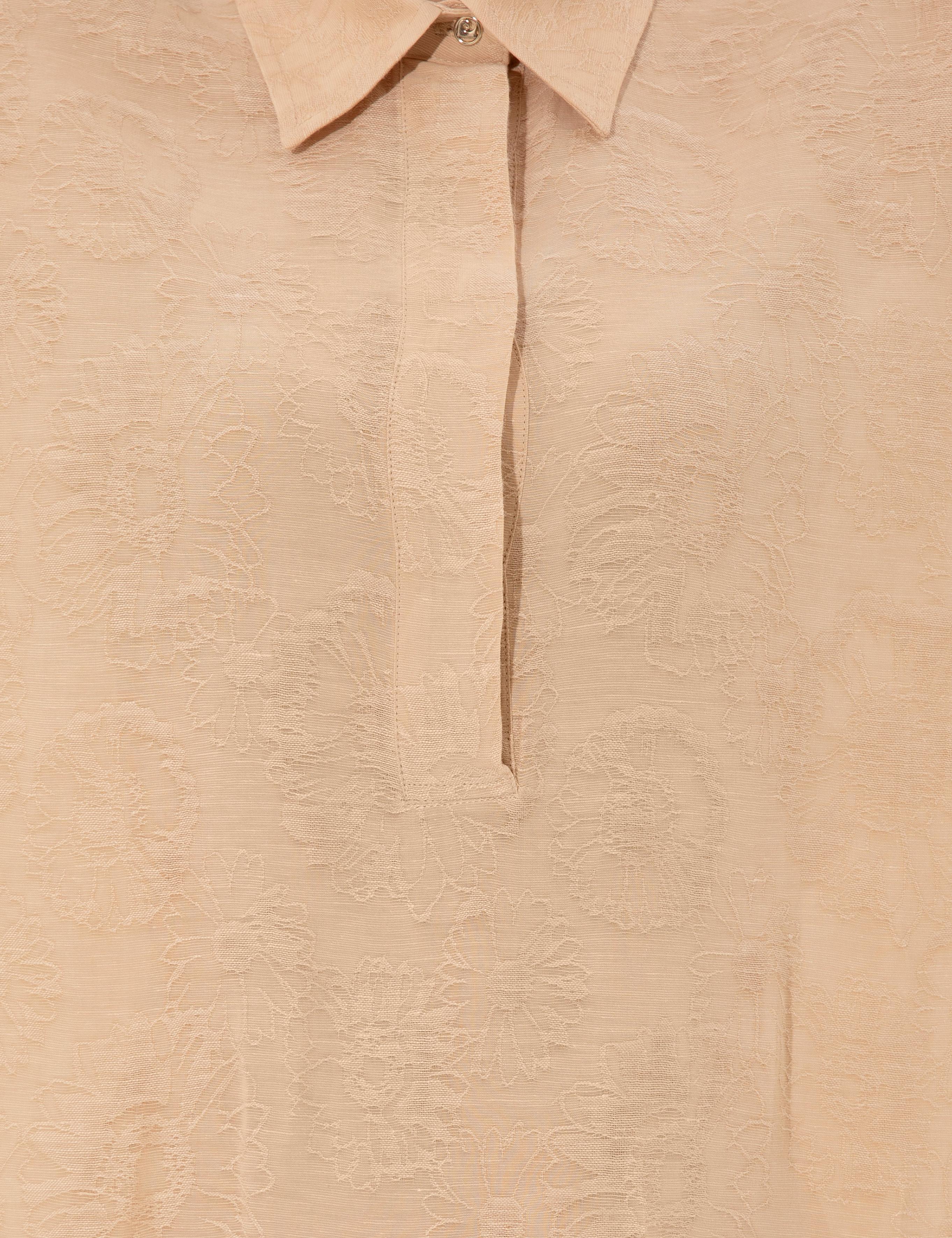 Bej Keten Karışımlı A Kesim Gömlek Elbise