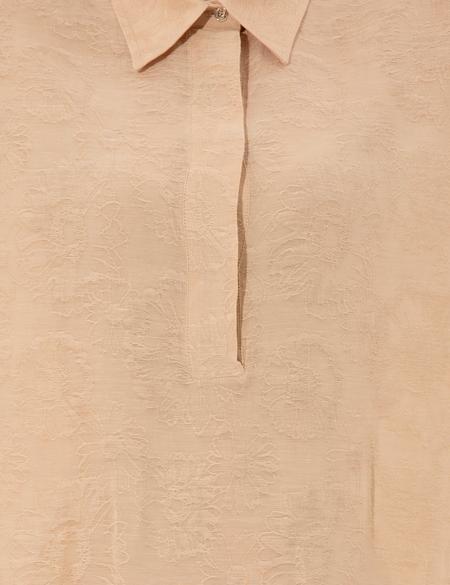 Bej Keten Karışımlı A Kesim Gömlek Elbise - 50247236001