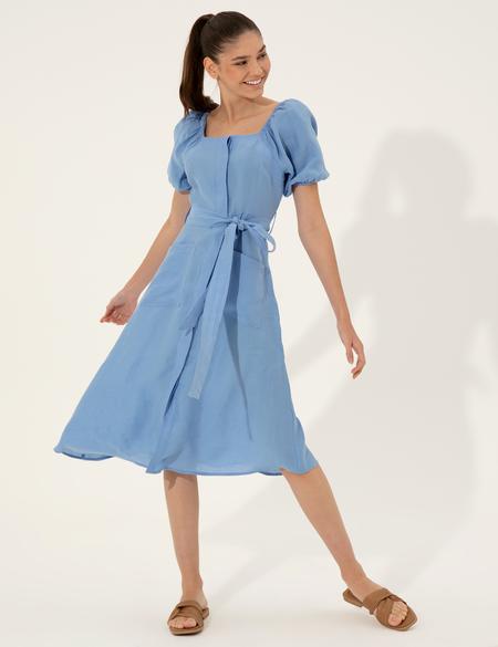 Mavi Dokuma Elbise - 50247449006