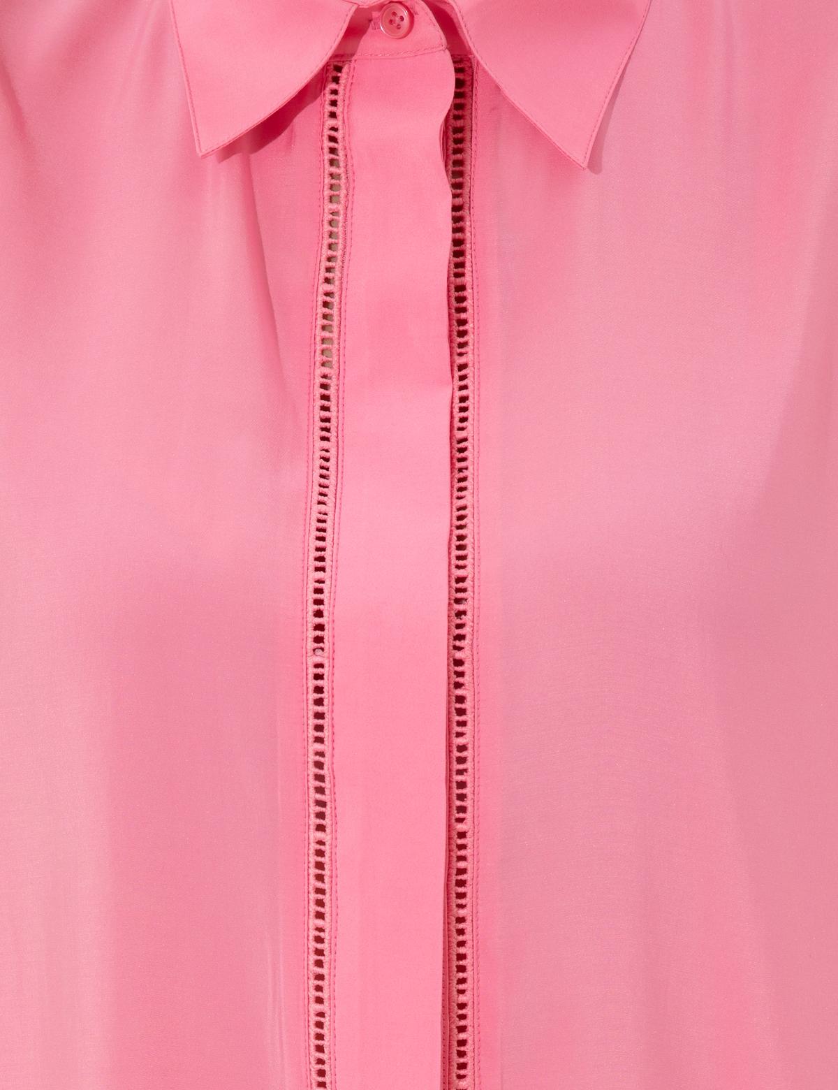 Pembe Regular Fit Kolsuz Bluz - 50247281013