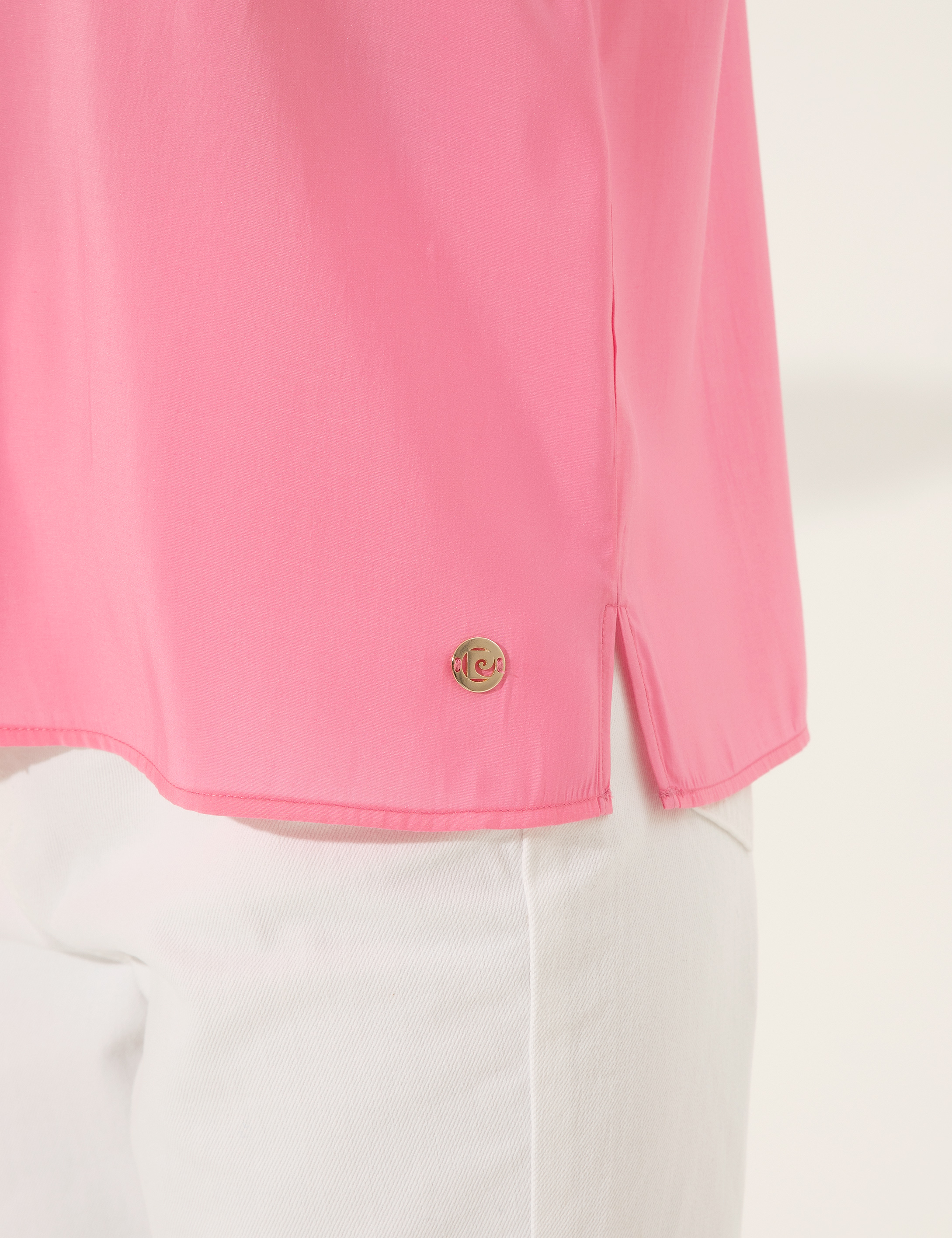 Pierre Cardin Pembe Regular Fit Kolsuz Bluz görsel 7