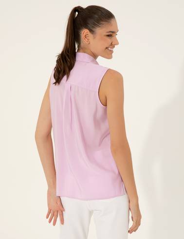 Lila Regular Fit Kolsuz Bluz