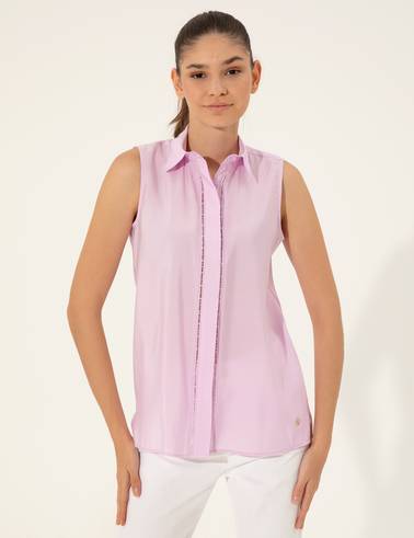 Lila Regular Fit Kolsuz Bluz