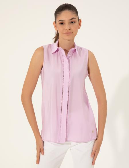 Lila Regular Fit Kolsuz Bluz - 50247281022