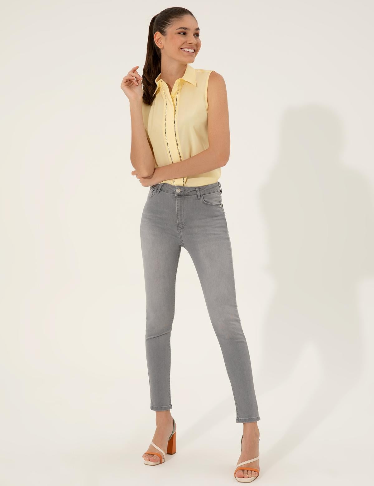 Sarı Regular Fit Kolsuz Bluz - 50247281038