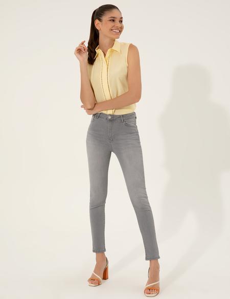 Sarı Regular Fit Kolsuz Bluz - 50247281038